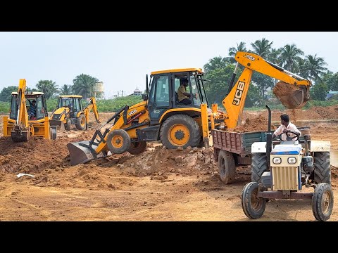 JCB 3DX and Tractor New Pond Making together in my Village Part-2 | Jcb video