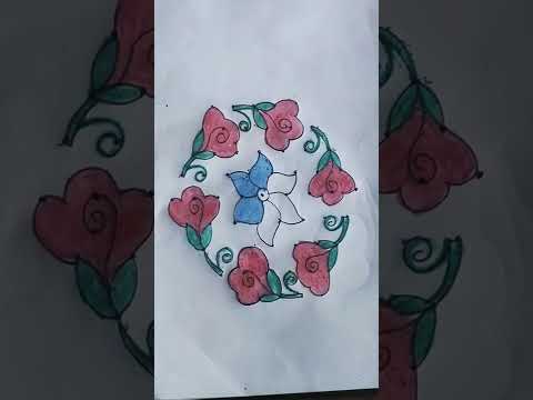easy flowers kolam ll beautiful  kolam ll daily kolam ll 9x5 dots