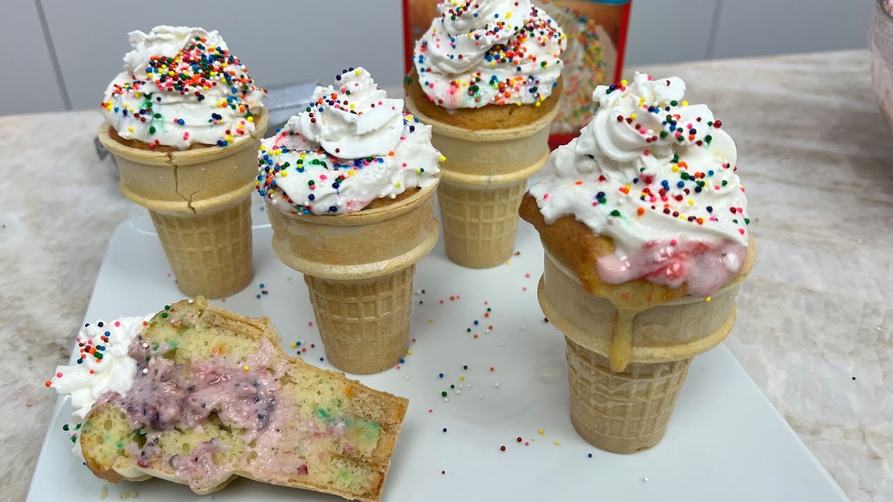 Poke Cake Ice Cream Cone