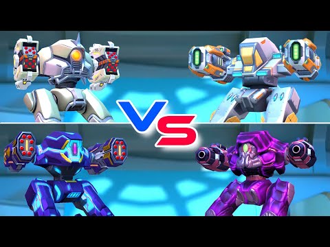 Guardian & Storm Rack 16 vs Missile Rack 16 vs Disruptor 16 vs Voltaic RPG 16 - Mech Arena