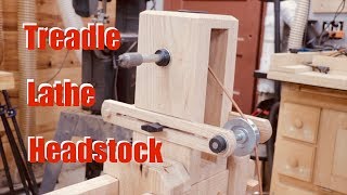 Treadle Lathe Build | Headstock, Leather belt, Tensioner | Woodworking