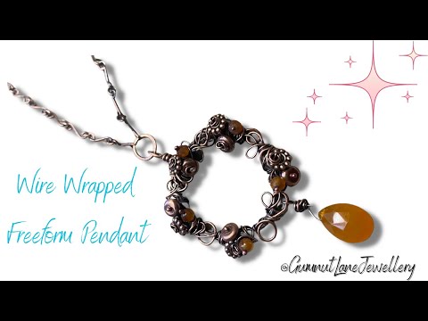 Wire Wrapped Freeform Beaded Pendant | Beginner Friendly