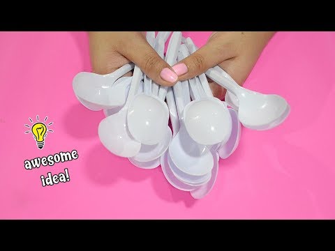 The Easiest Plastic Spoon Idea| How To Recycle plastic spoon| candle holder Video