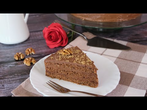 Miracle cake by my mother-in-law's recipe. This is the best chocolate cake with nuts.