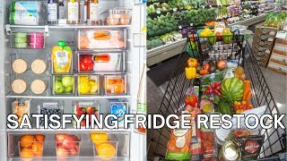 *SATISFYING* FRIDGE ORGANIZING + GROCERY SHOPPING WITH ME
