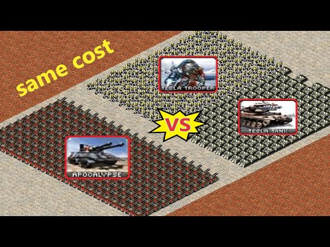 Apocalypse vs Tesla Units - Same Cost - Red Alert 2