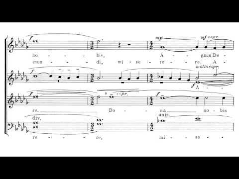 Samuel Barber - (SATB choir) Agnus dei (with score)
