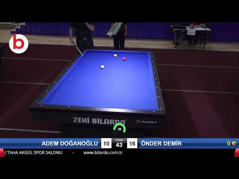 ADEM DOĞANOĞLU & ÖNDER DEMİR Bilardo Maçı - 2019 TÜRKİYE KUPASI 2.ETAP ERKEKLER-1.ÖN ELEME