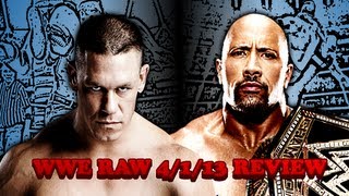 WWE Raw 4/1/13 REVIEW! The Rock vs John Cena / CM Punk MAKES FUN OF PAUL BEARER AGAIN!