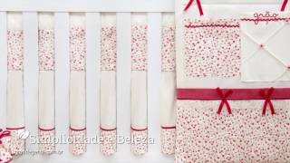Saia para Berço Floral Vermelho | Ref: 57274