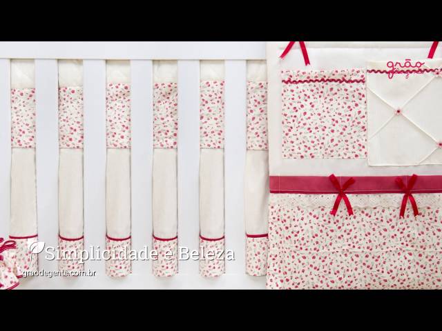 Saia para Berço Floral Vermelho | Ref: 57274