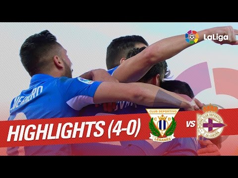 Highlights CD Leganés vs Deportivo de la Coruña (4-0)