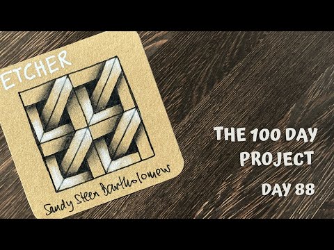 Day 88 of 100 Days of Tangling - Etcher