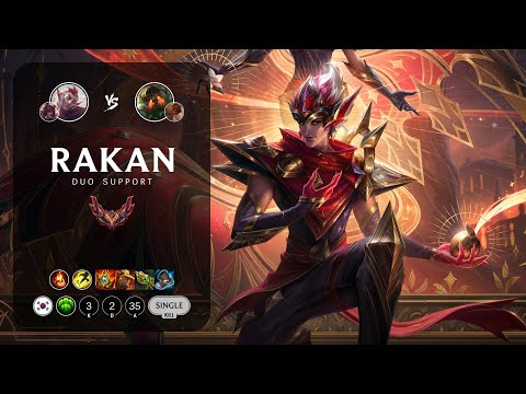 Rakan Support vs Nautilus - KR Grandmaster Patch 13.5