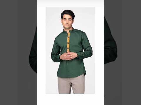 Cotton green hill men''s designer black shirt