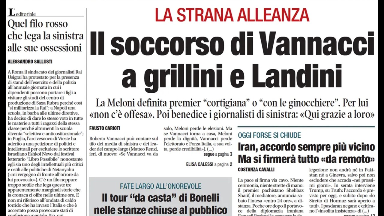 RASSEGNA STAMPA 14 GIUGNO 2026. QUOTIDIANI NAZIONALI ITALIANI  PRIME PAGINE DEI GIORNALI DI OGGI.