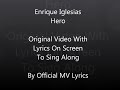 Hero Enrique Iglesias lyrical song