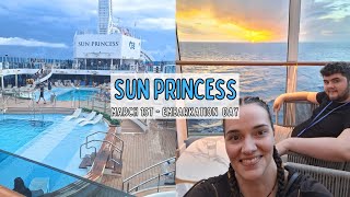 Sun Princess Day 1 Cruise Vlog 🚢 Embarkation | Sailaway | Food | Silent Disco 🎉 #SunPrincess