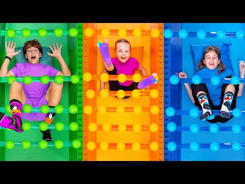 Good Habits Challenge with Color Balls & Fun Stickers! Dad vs Kids