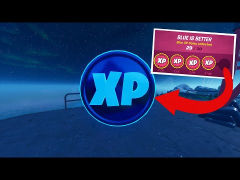*ALL* 29 BLUE XP COIN LOCATIONS (29 out of 30)! 'Blue is Better' Punch Card [Fortnite Season 3]