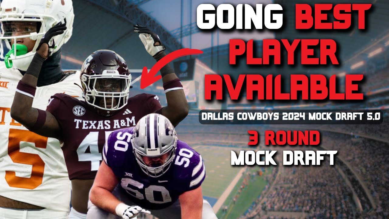 Dallas #Cowboys 2024 Mock Draft 5.0 | Going Best Player Available - 3 Round Mock Draft