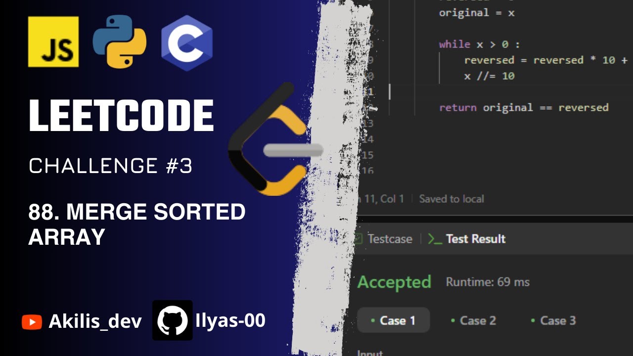 Merge Sorted Array Challenge: Solutions in Python, C, and JavaScript on LeetCode