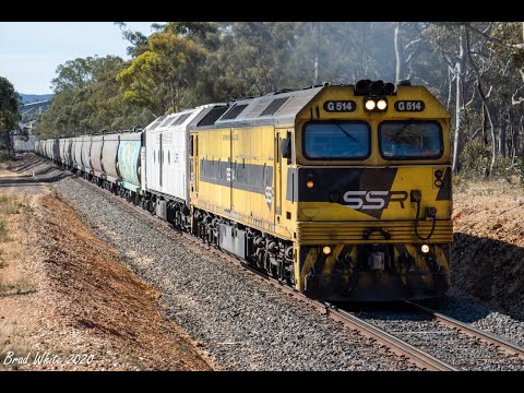Trackside: G514 and CLF3 on SSR's 7792V Birchip to Ararat grain- 20/10/20