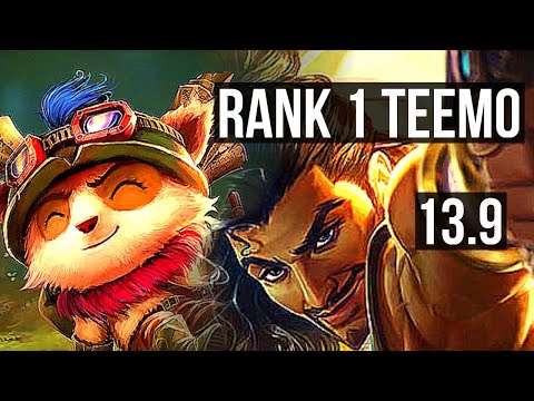 TEEMO vs AKSHAN (TOP) | Rank 1 Teemo, 10/4/11, Dominating | KR Challenger | 13.9