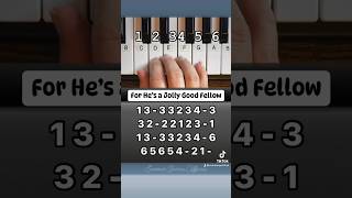 For He’s a Jolly Good Fellow #easypiano #simplepiano #pianotutorial #pianokeys #learnpiano #nursery