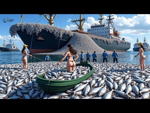 SHOCKING! Fishermen Catch Tons of Oceanic Mackerel in Just One Night!