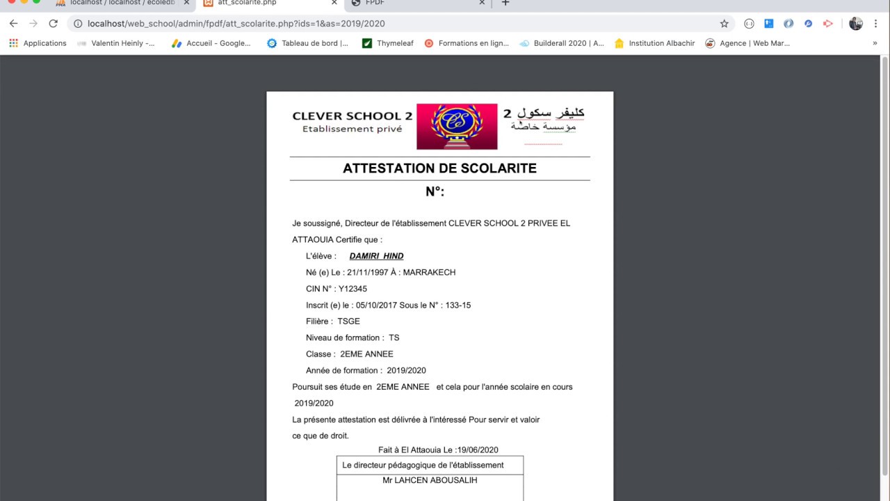 Créer des états d'impression PDF avec PHP