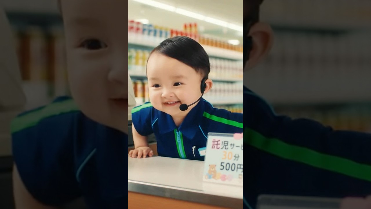 『お子さんは僕に任せてください‼︎』#赤ちゃん #あかちゃん #赤ちゃんのいる生活 #あかちゃんのいる生活 #コンビニ #aibaby
