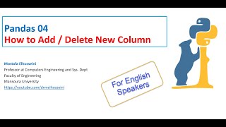 Pandas 04 | DataFrame  -  Add / Delete Column