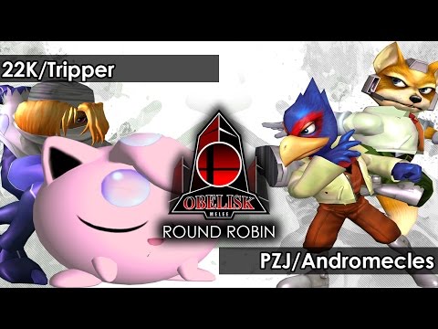 Melee: 22K/Tripper V PZJ/Andromecles  - Obelisk 42 Tournament SSBM