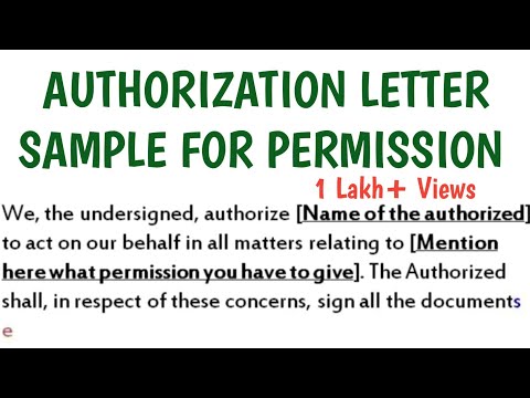 Sample Letter of Authorization Giving Permission | Authority Letter