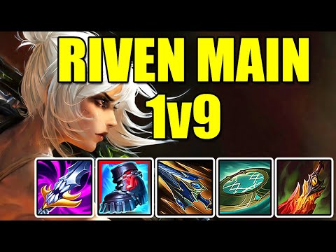 Rank 1 Riven 1v9 Carry vs Hard-Engage Team Comp – Hard Challenger Gameplay
