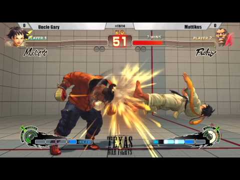 Uncle Gary vs Mattikus - Super Street Fighter IV AE 2012 (Texas Bar Fights Round XIV)