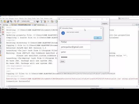 JavaFX 8 Tutorial 19 - Clear Fields and Open Alert Dialog