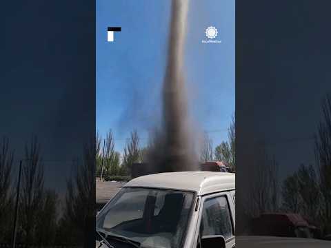 Large Black Dust Devil Spins in China