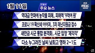 [뉴스투데이] 전주MBC 2021년 01월 11일