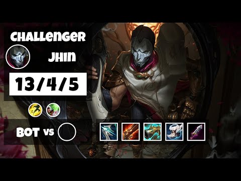 Jhin Bot Lane 11.11 Challenger Gameplay Replay S11 (13/4/5) - BR