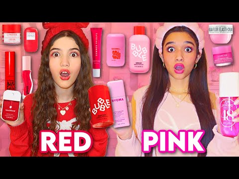 ONLY using RED & PINK MAKEUP| VALENTINE'S EDITION!❤️💗