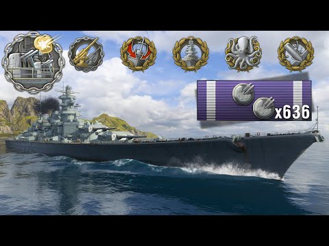 Super BB Breaking Enemy Lines: 483mm Salvos + Secondaries