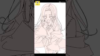 💚女体化マルフォイ線画までメイキング！✍🏻 #イラストメイキング #clipstudiopaint #drawingtutorial #malfoid
