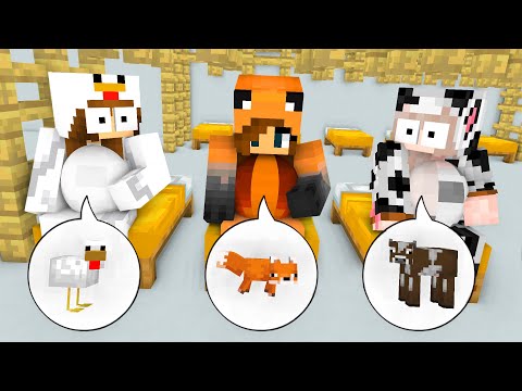 Monster School : Cute Girl Animal & Cute Baby ANIMALS - Minecraft Animation