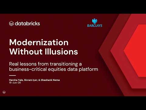 Watch: Modernizing Mission-Critical Data at Barclays: Migration Without Illusions