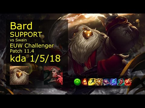 Bard Support vs Swain - EUW Challenger 1/5/18 Patch 11.4 Gameplay