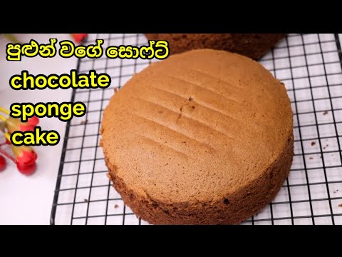 පුළුන් වගේ  චොකලට් sponge කේක් එකක් හදමු/chocolate sponge cake sinhala/sponge cake sinhala