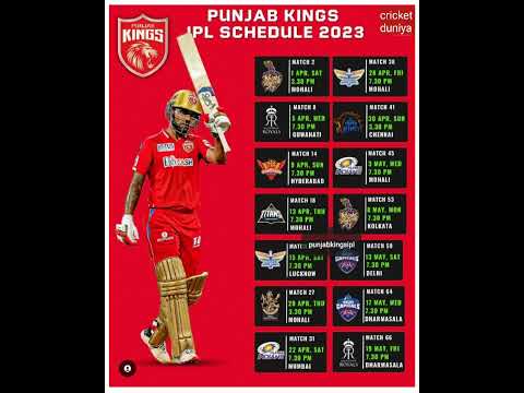 kings xi Punjab match schedule 2023 | #shorts #youtubeshorts #ytshorts #shortvideo #viral #short #mi