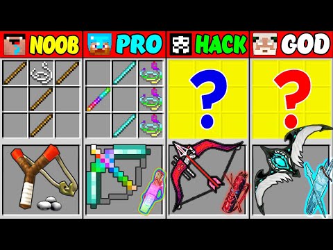 Minecraft NOOB vs PRO vs HACKER vs GOD ABILITY BOW Crafting Challenge (Animation)